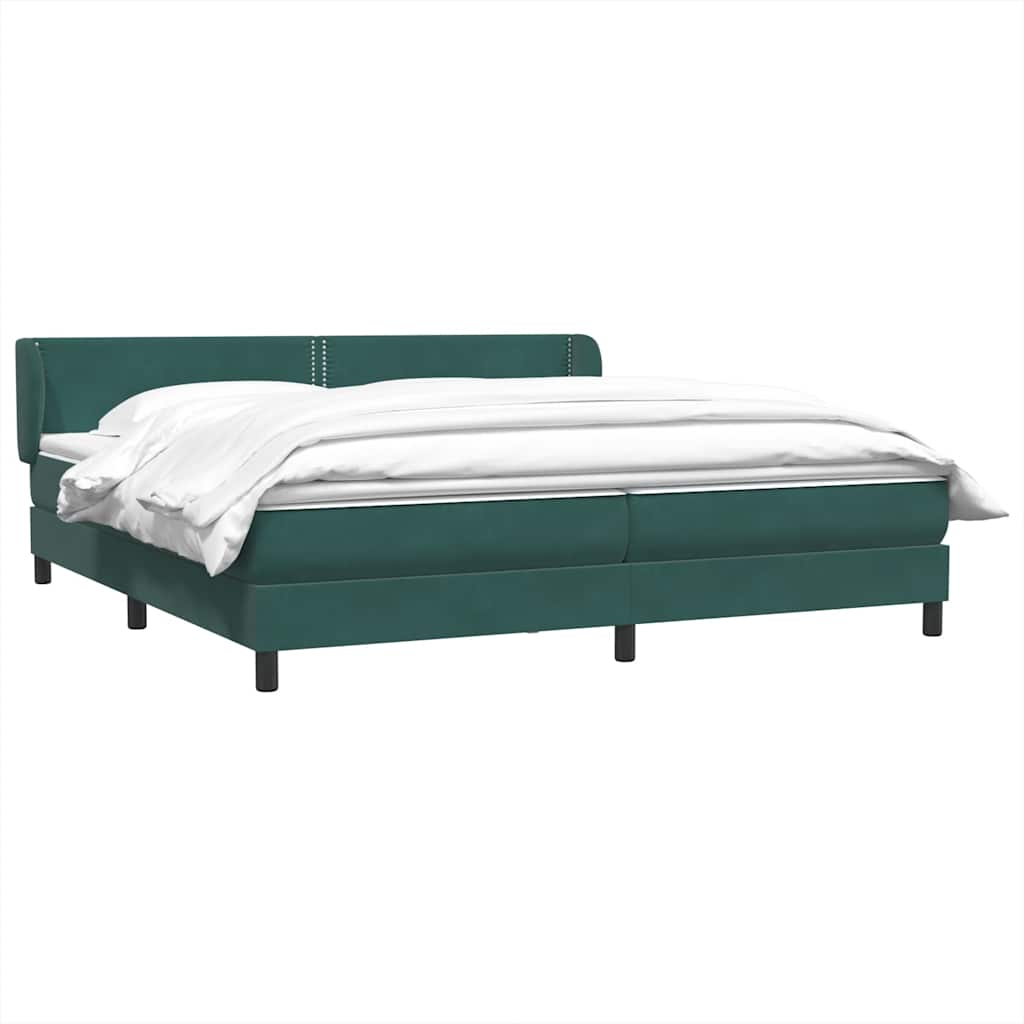 Boxspringbed met matrassen 200x220 cm fluweel donkergroen
