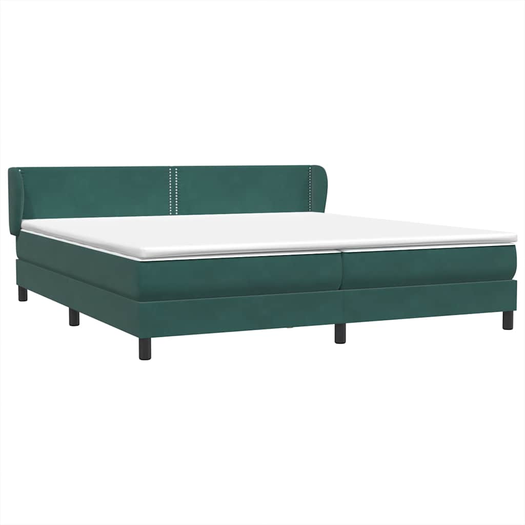 Boxspringbed met matrassen 200x220 cm fluweel donkergroen