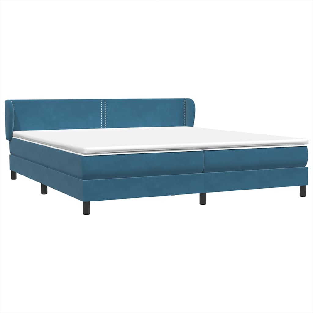 Boxspringbed met matrassen 200x220 cm fluweel donkerblauw