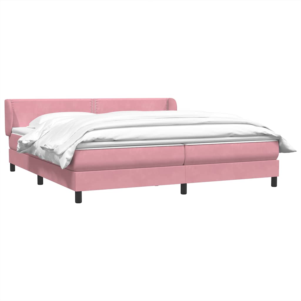 Boxspringbed met matrassen 200x220 cm fluweel roze