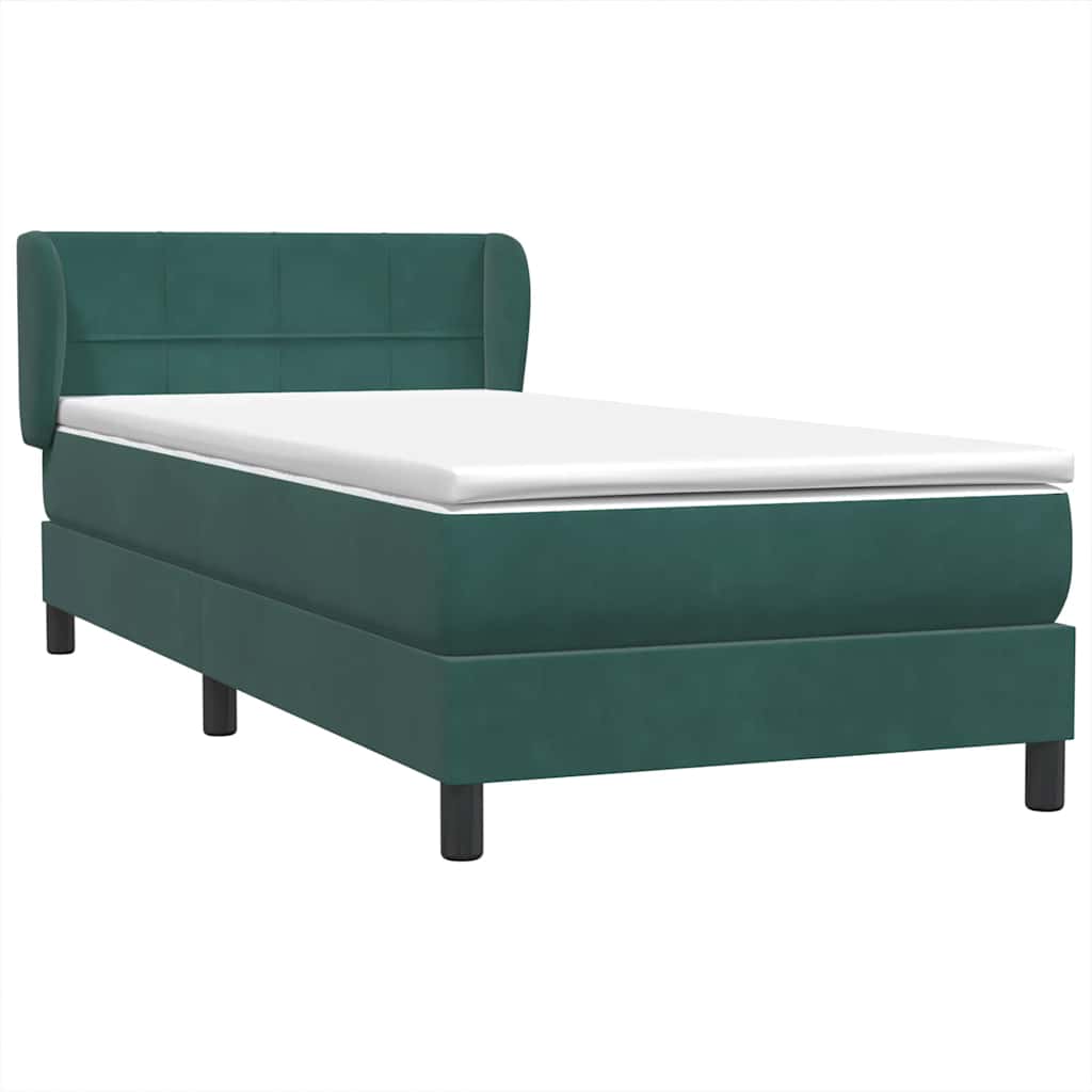 Boxspring met matras fluweel donkergroen 80x210 cm
