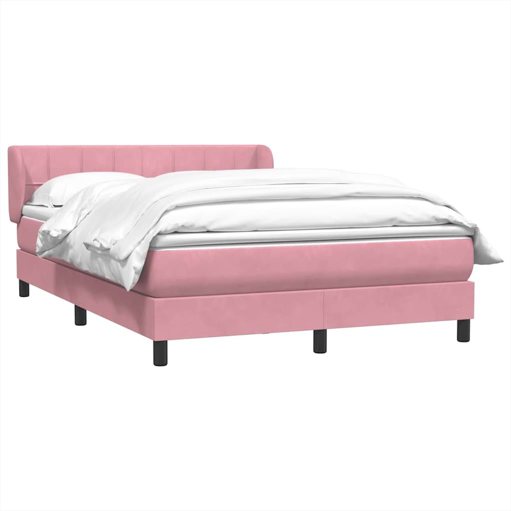 Boxspring met matras fluweel roze 140x210 cm is nu te koop bij PeponiXL, paradijselijk wonen!