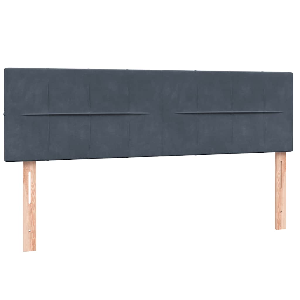 Boxspring met matras fluweel donkergrijs 160x210 cm