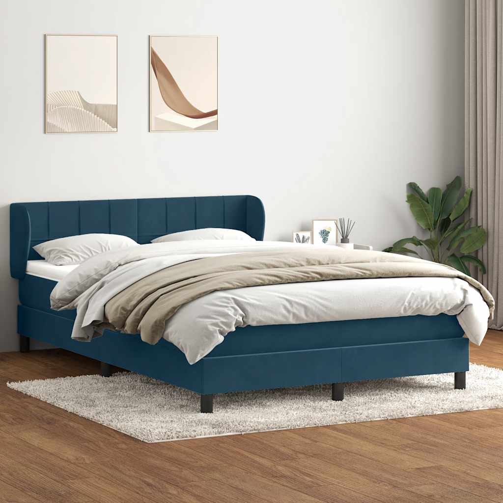Boxspring met matras fluweel donkerblauw 160x210 cm is nu te koop bij PeponiXL, paradijselijk wonen!