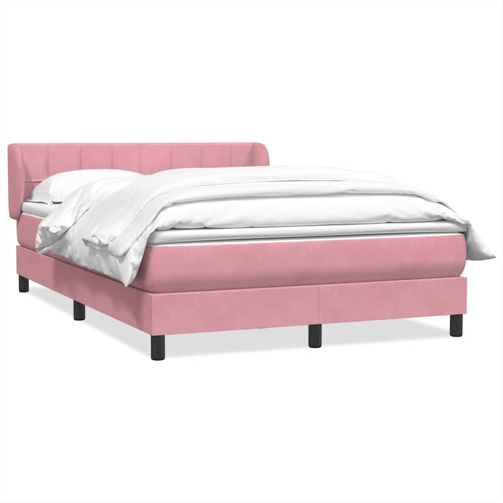 Boxspring met matras fluweel roze 160x210 cm is nu te koop bij PeponiXL, paradijselijk wonen!