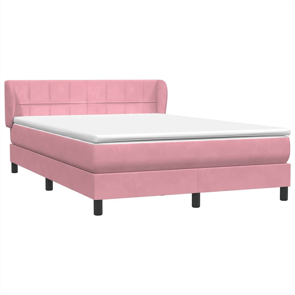 Boxspring met matras fluweel roze 160x210 cm is nu te koop bij PeponiXL, paradijselijk wonen!