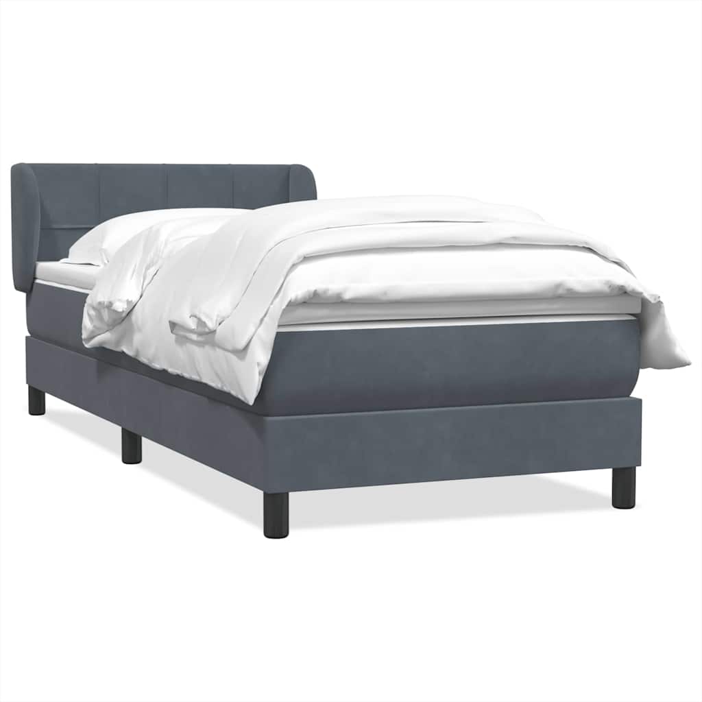 Boxspring met matras fluweel donkergrijs 80x220 cm is nu te koop bij PeponiXL, paradijselijk wonen!
