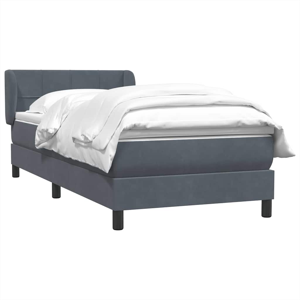Boxspring met matras fluweel donkergrijs 80x220 cm is nu te koop bij PeponiXL, paradijselijk wonen!