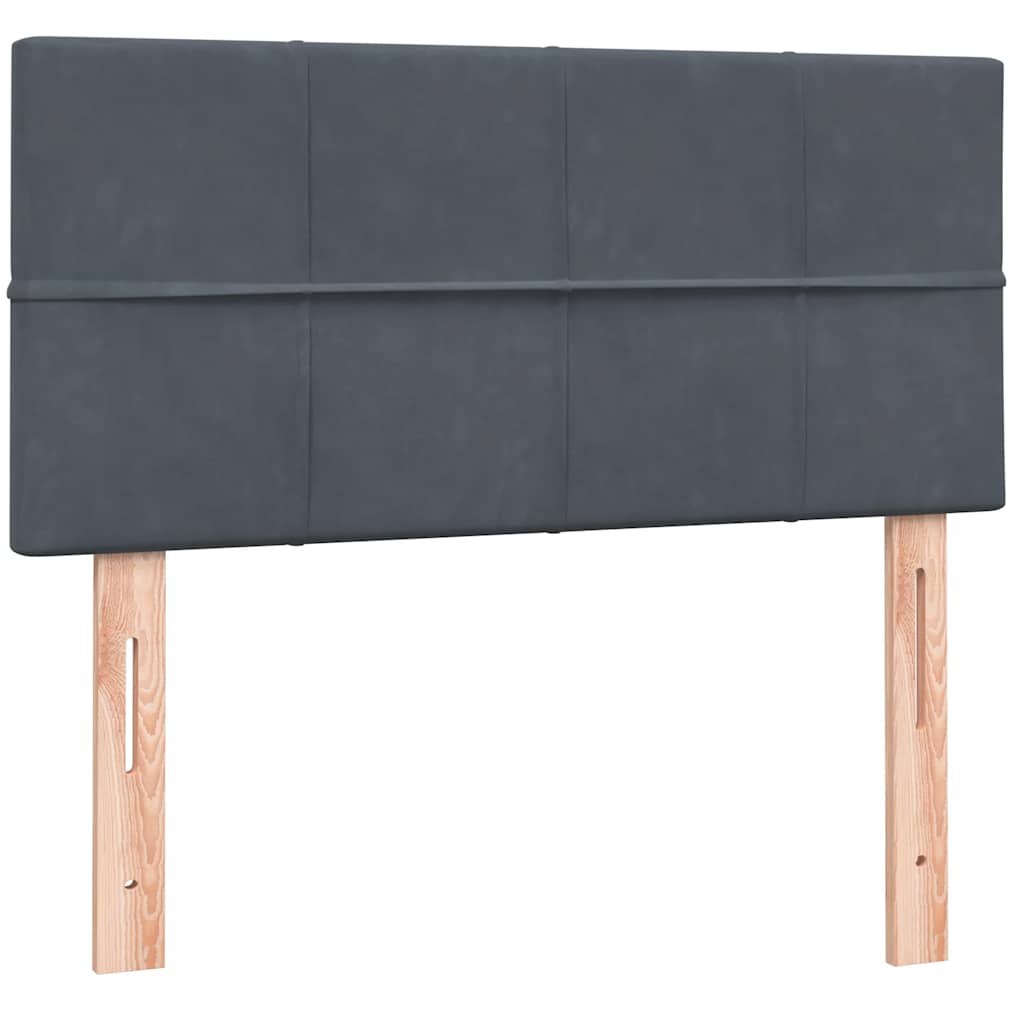 Boxspring met matras fluweel donkergrijs 90x220 cm is nu te koop bij PeponiXL, paradijselijk wonen!