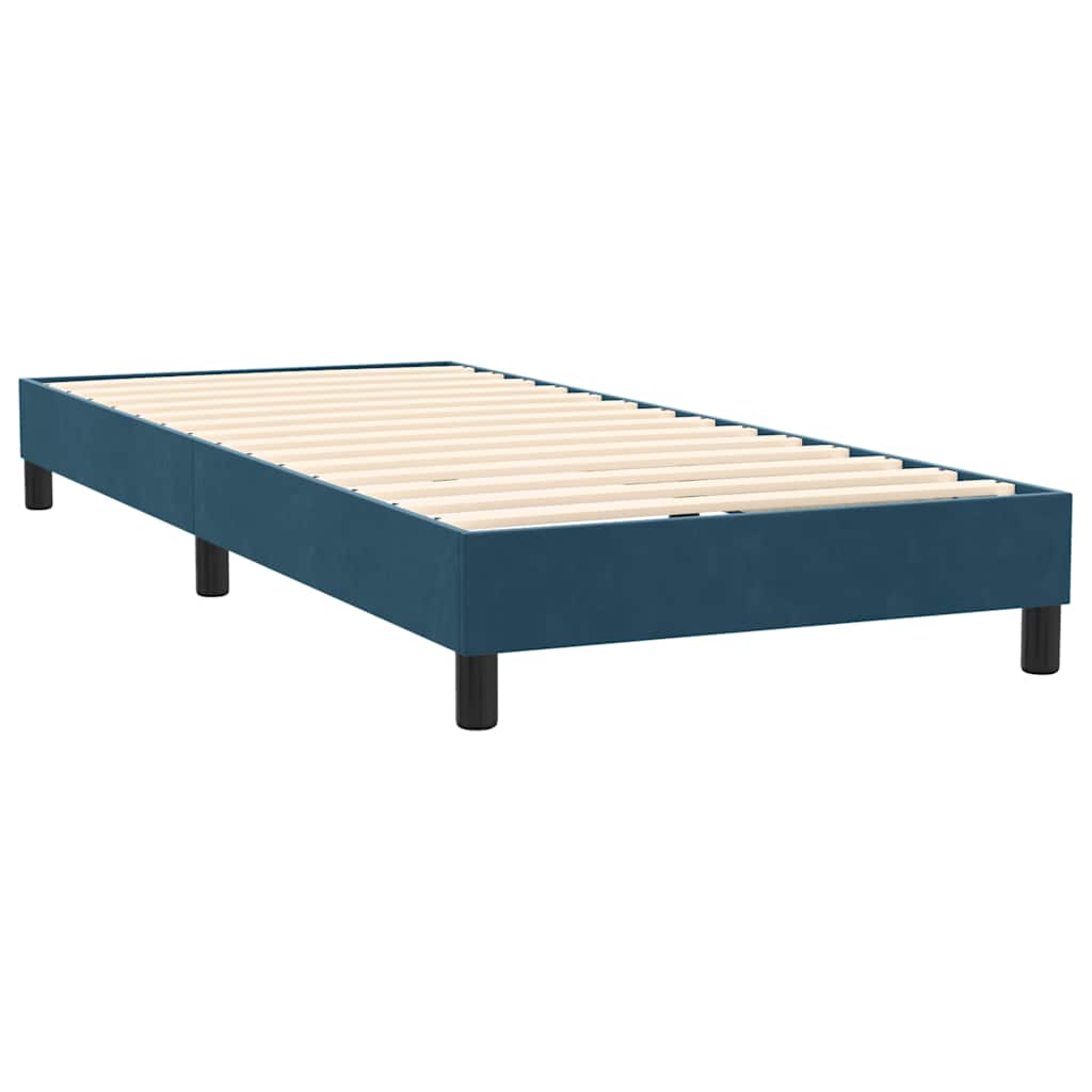 Boxspring met matras fluweel donkerblauw 90x220 cm