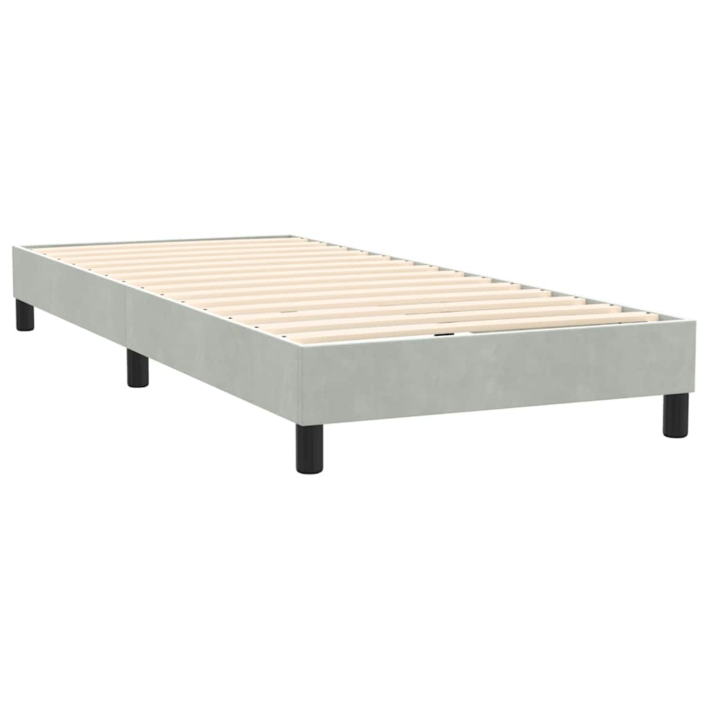 Boxspring met matras fluweel lichtgrijs 100x220 cm