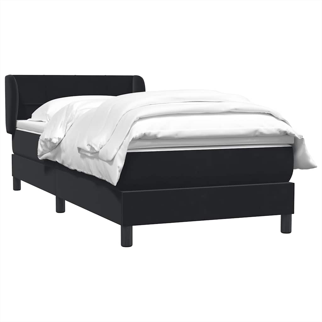 Boxspring met matras fluweel zwart 100x220 cm