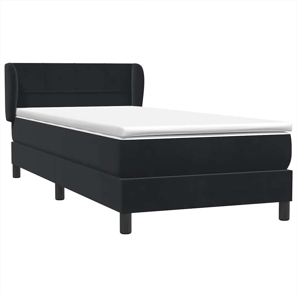 Boxspring met matras fluweel zwart 100x220 cm
