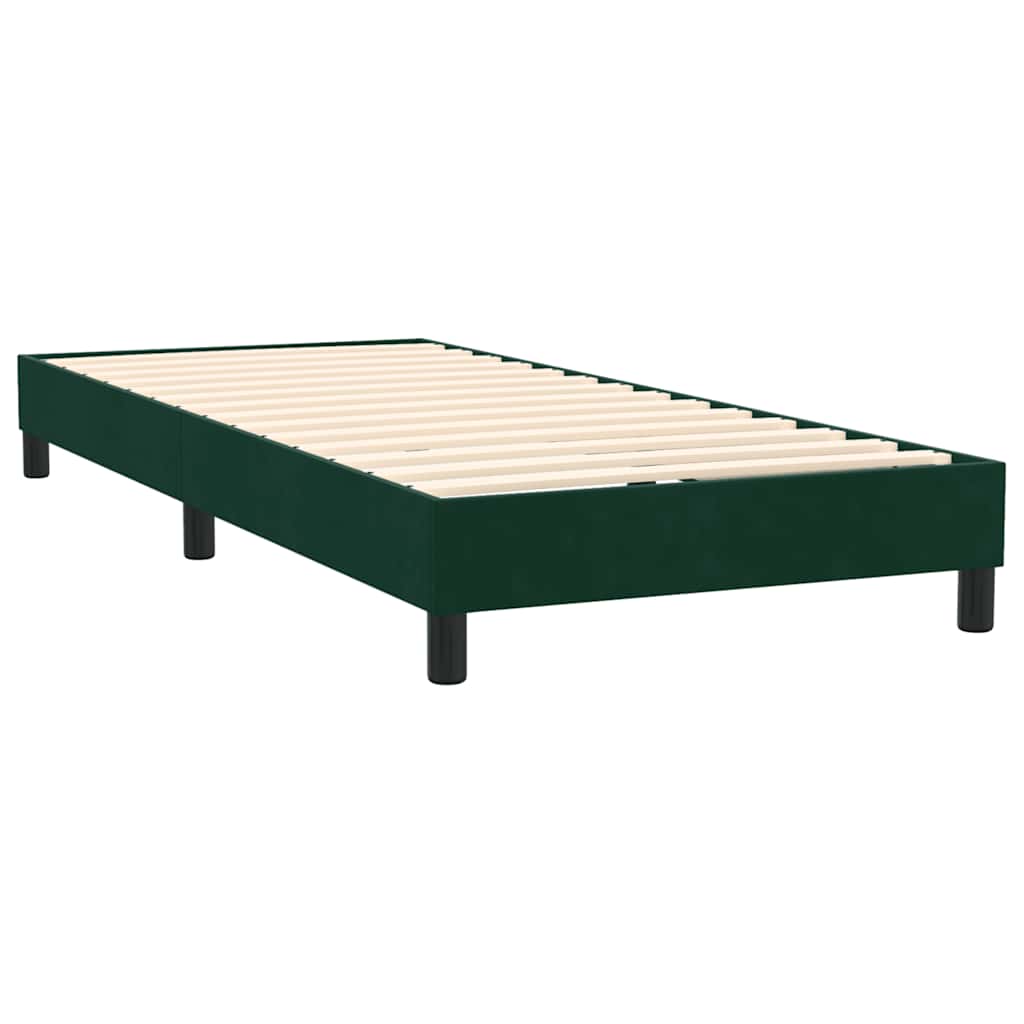 Boxspring met matras fluweel donkergroen 100x220 cm