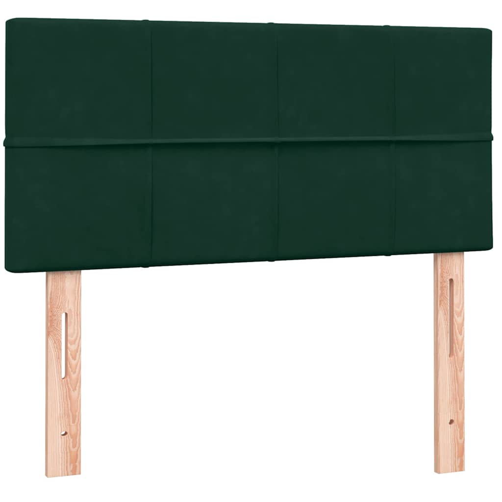 Boxspring met matras fluweel donkergroen 100x220 cm