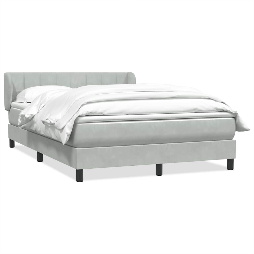Boxspring met matras fluweel lichtgrijs 160x220 cm is nu te koop bij PeponiXL, paradijselijk wonen!
