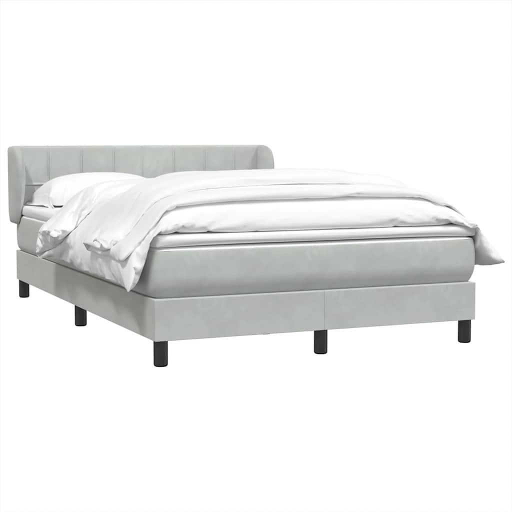 Boxspring met matras fluweel lichtgrijs 160x220 cm is nu te koop bij PeponiXL, paradijselijk wonen!