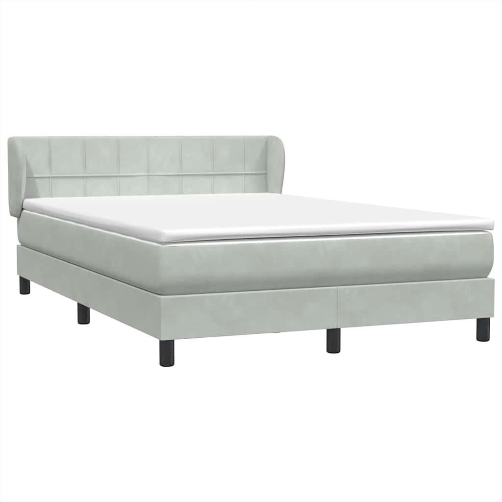 Boxspring met matras fluweel lichtgrijs 160x220 cm is nu te koop bij PeponiXL, paradijselijk wonen!