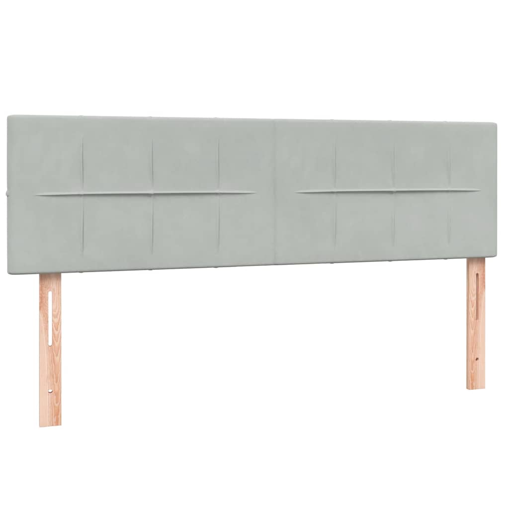 Boxspring met matras fluweel lichtgrijs 160x220 cm is nu te koop bij PeponiXL, paradijselijk wonen!