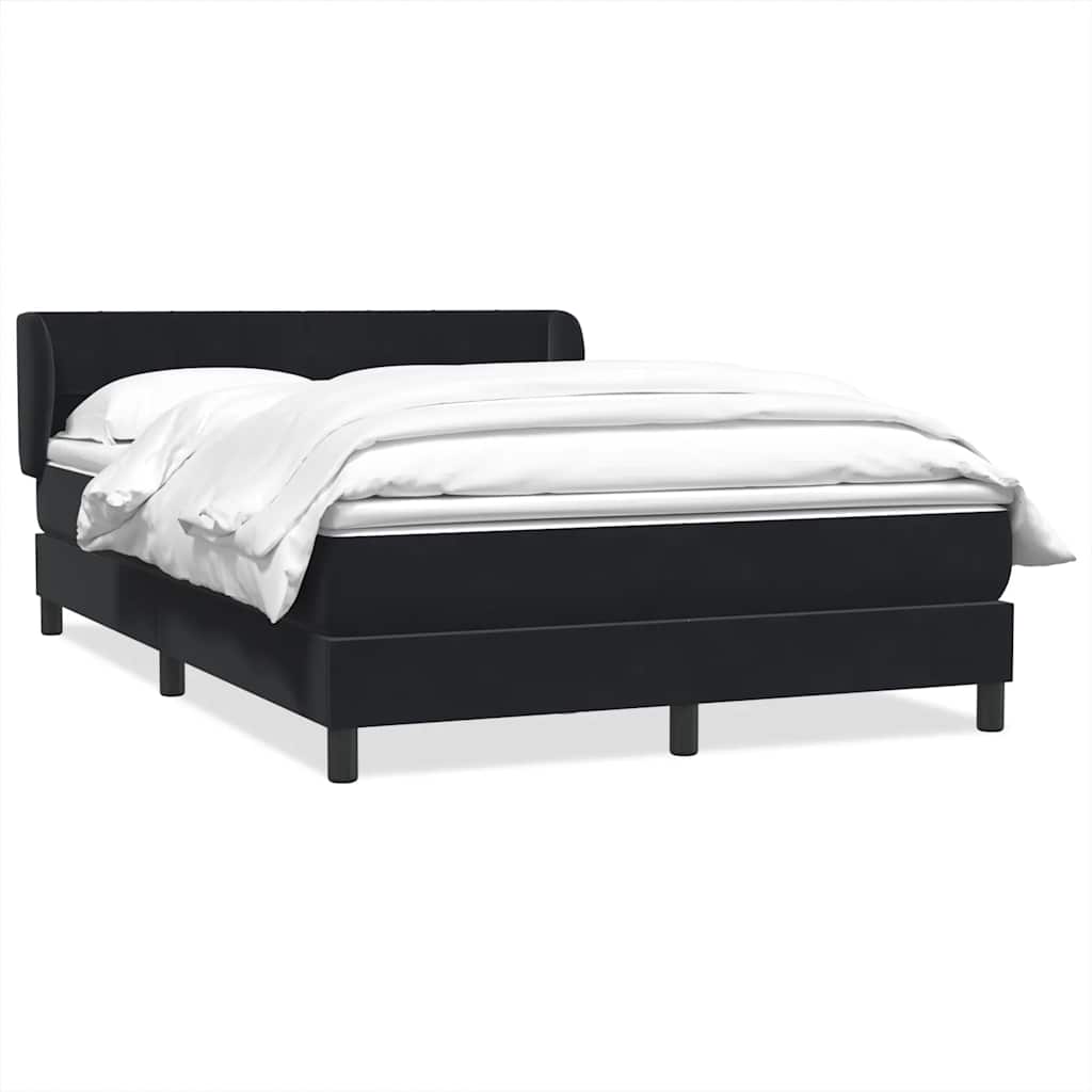 Boxspring met matras fluweel zwart 160x220 cm