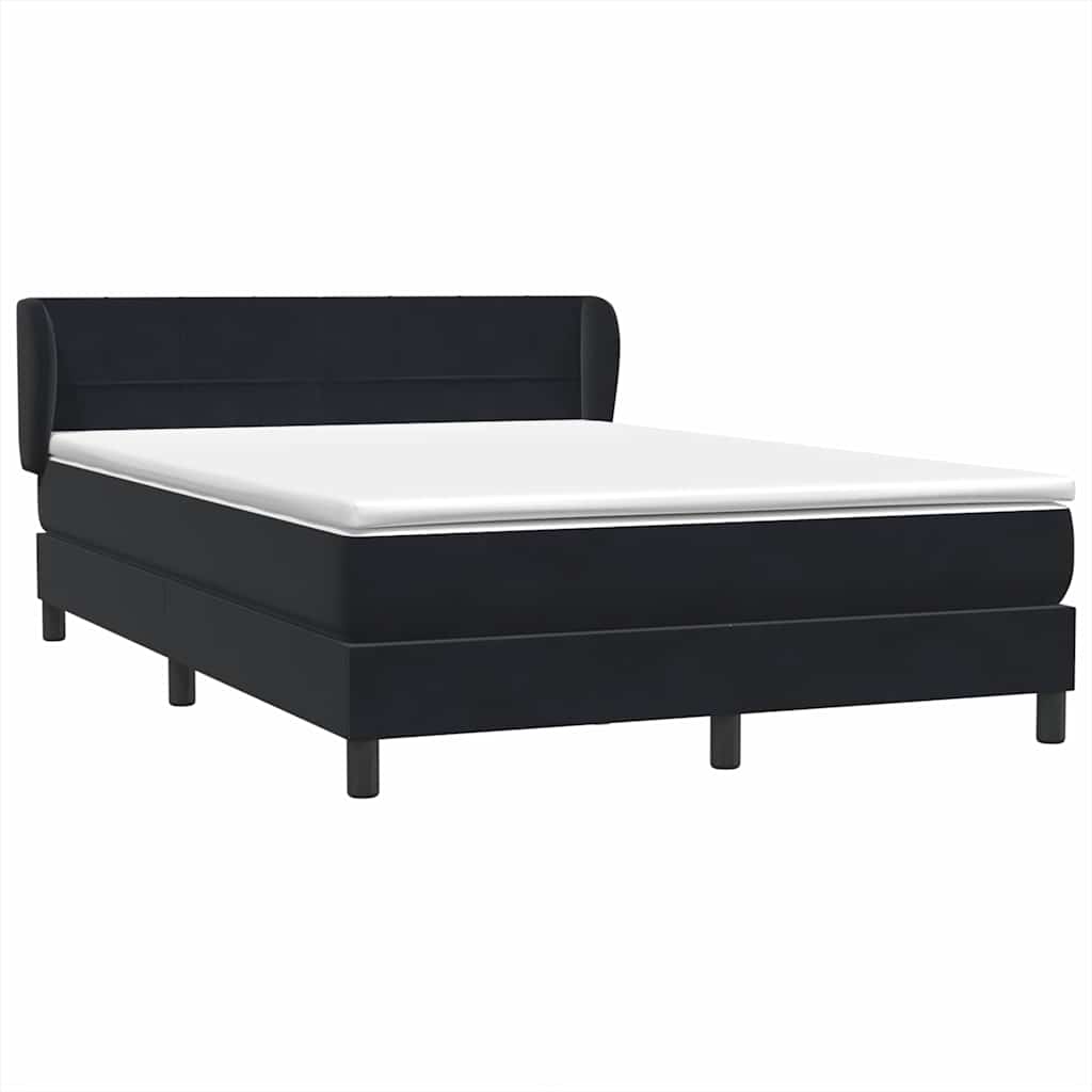 Boxspring met matras fluweel zwart 160x220 cm