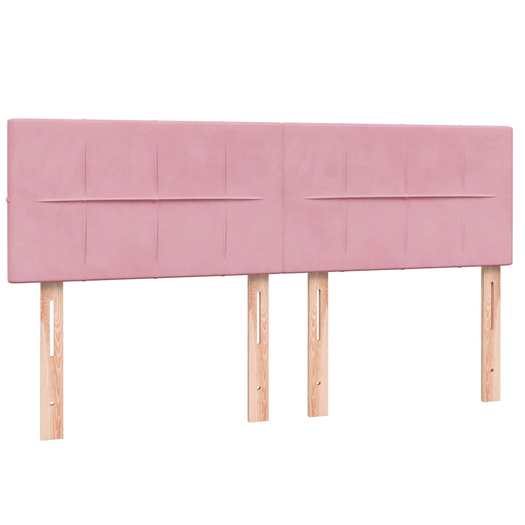 Boxspring met matras fluweel roze 160x220 cm