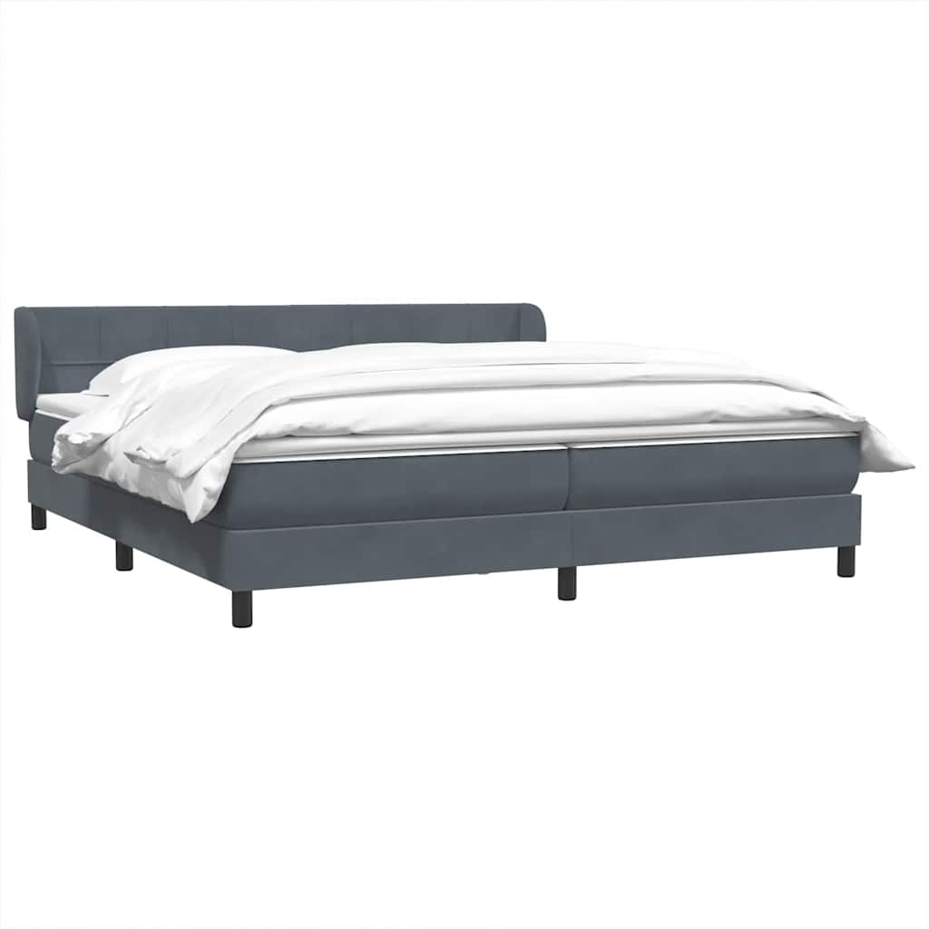 Boxspringbed met matrassen 180x220 cm fluweel donkergrijs is nu te koop bij PeponiXL, paradijselijk wonen!