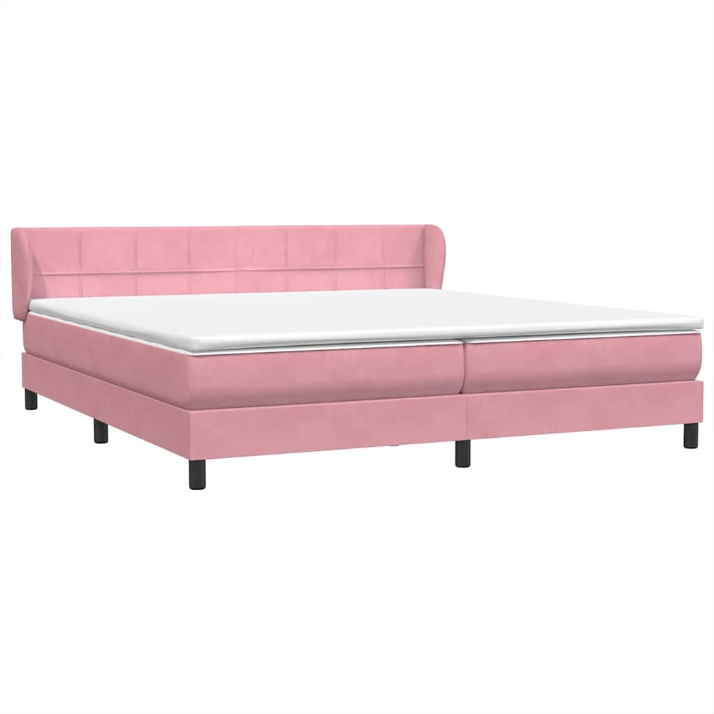 Boxspringbed met matrassen 200x220 cm fluweel roze