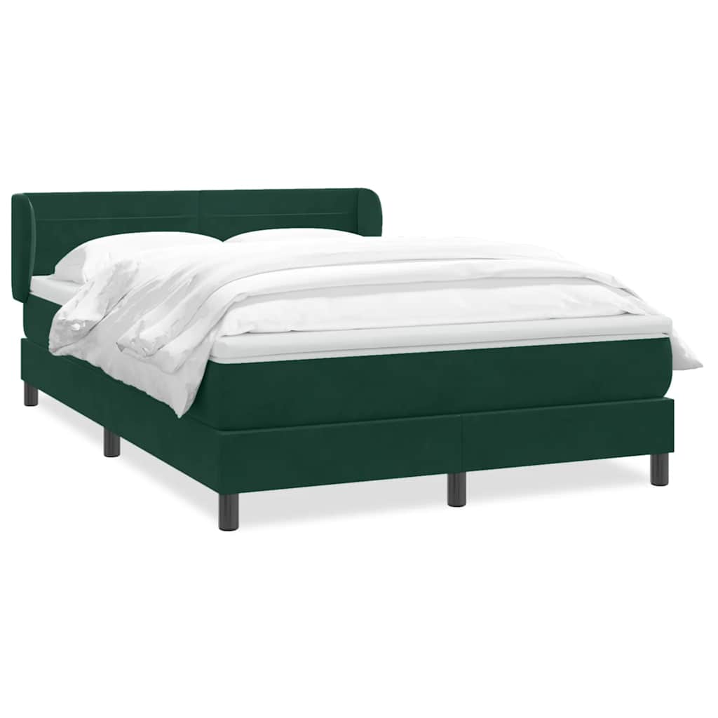 Boxspring met matras fluweel donkergroen 160x210 cm