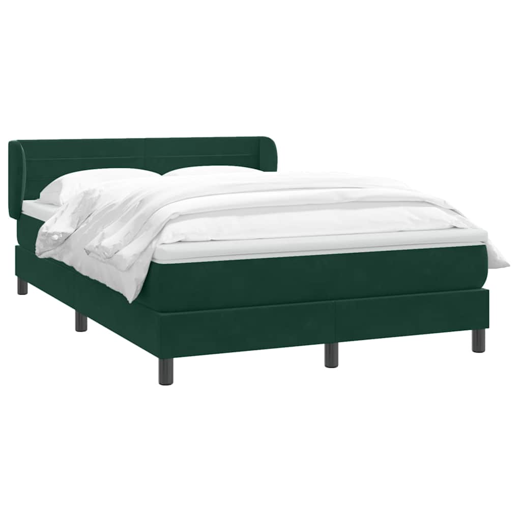 Boxspring met matras fluweel donkergroen 160x210 cm