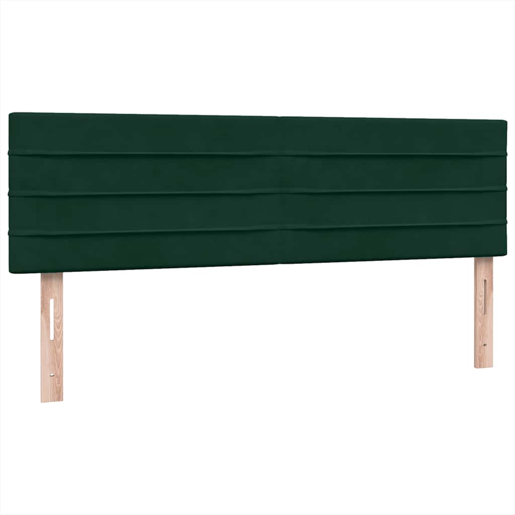 Boxspring met matras fluweel donkergroen 160x210 cm