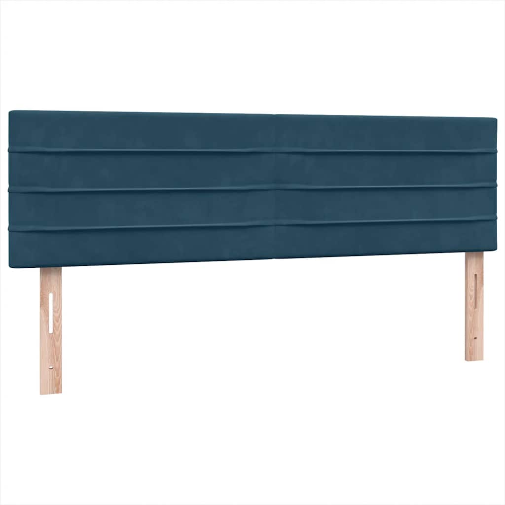 Boxspring met matras fluweel donkerblauw 160x210 cm