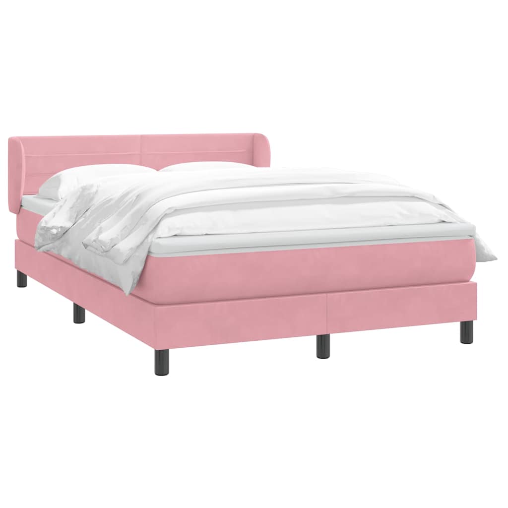 Boxspring met matras fluweel roze 160x210 cm is nu te koop bij PeponiXL, paradijselijk wonen!