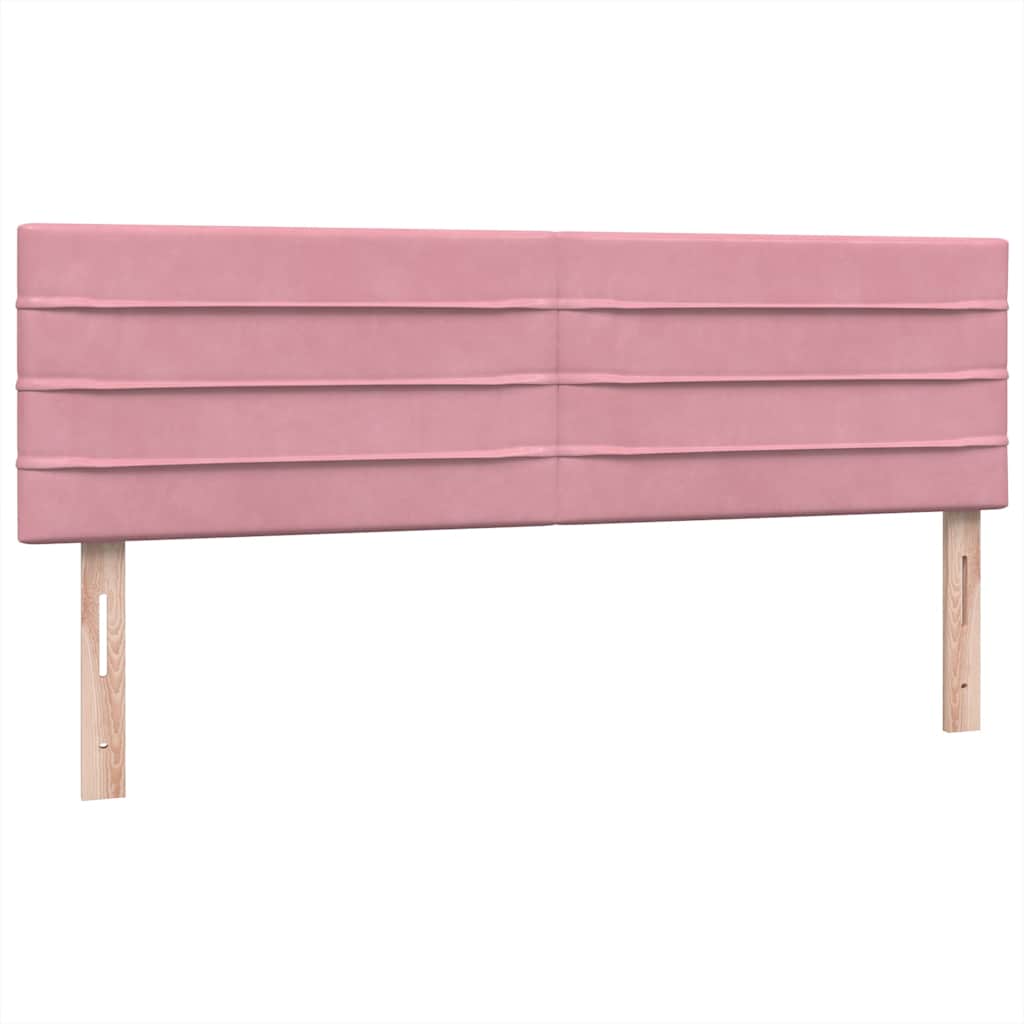 Boxspring met matras fluweel roze 160x210 cm is nu te koop bij PeponiXL, paradijselijk wonen!