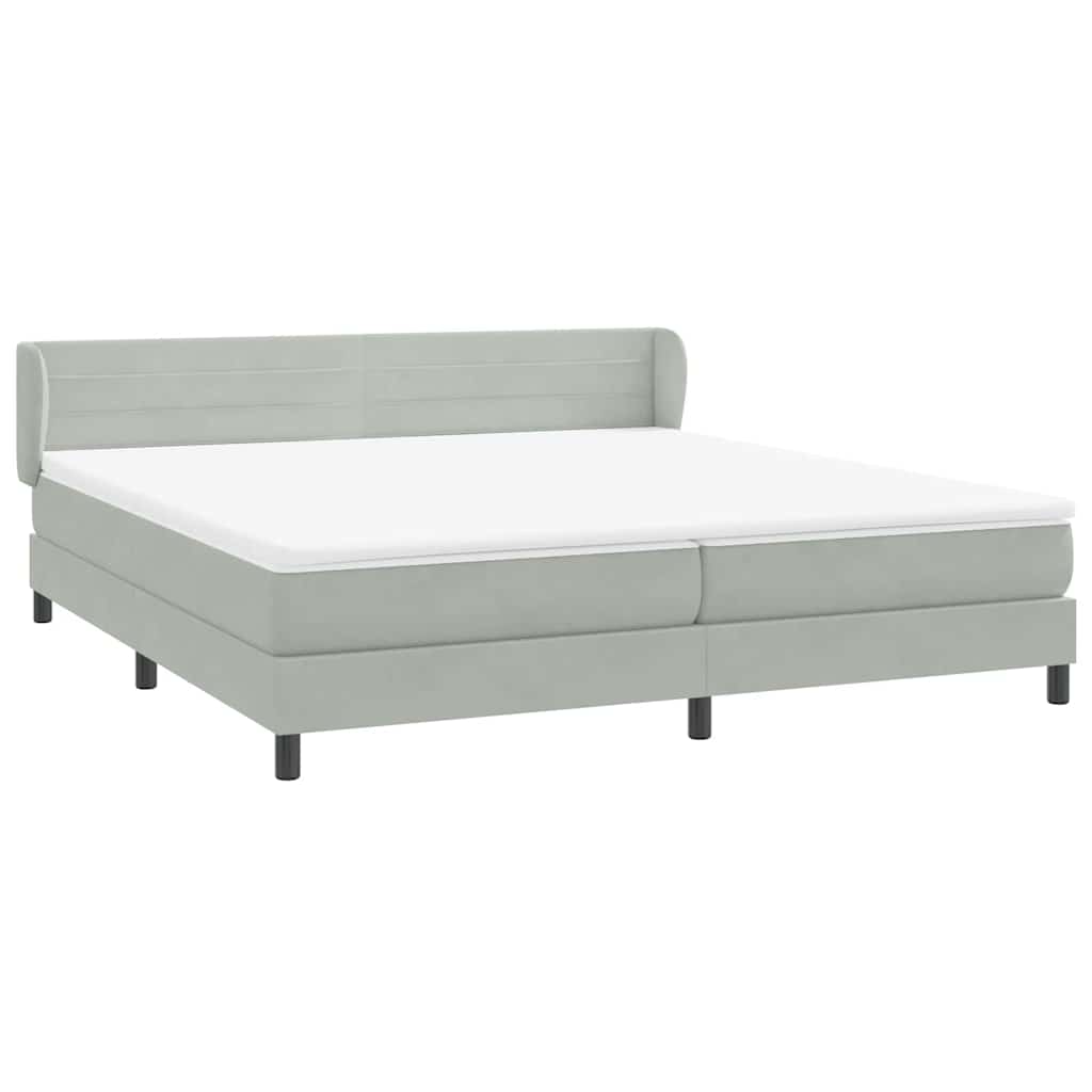 Boxspring met matrassen fluweel lichtgrijs 180x210 cm