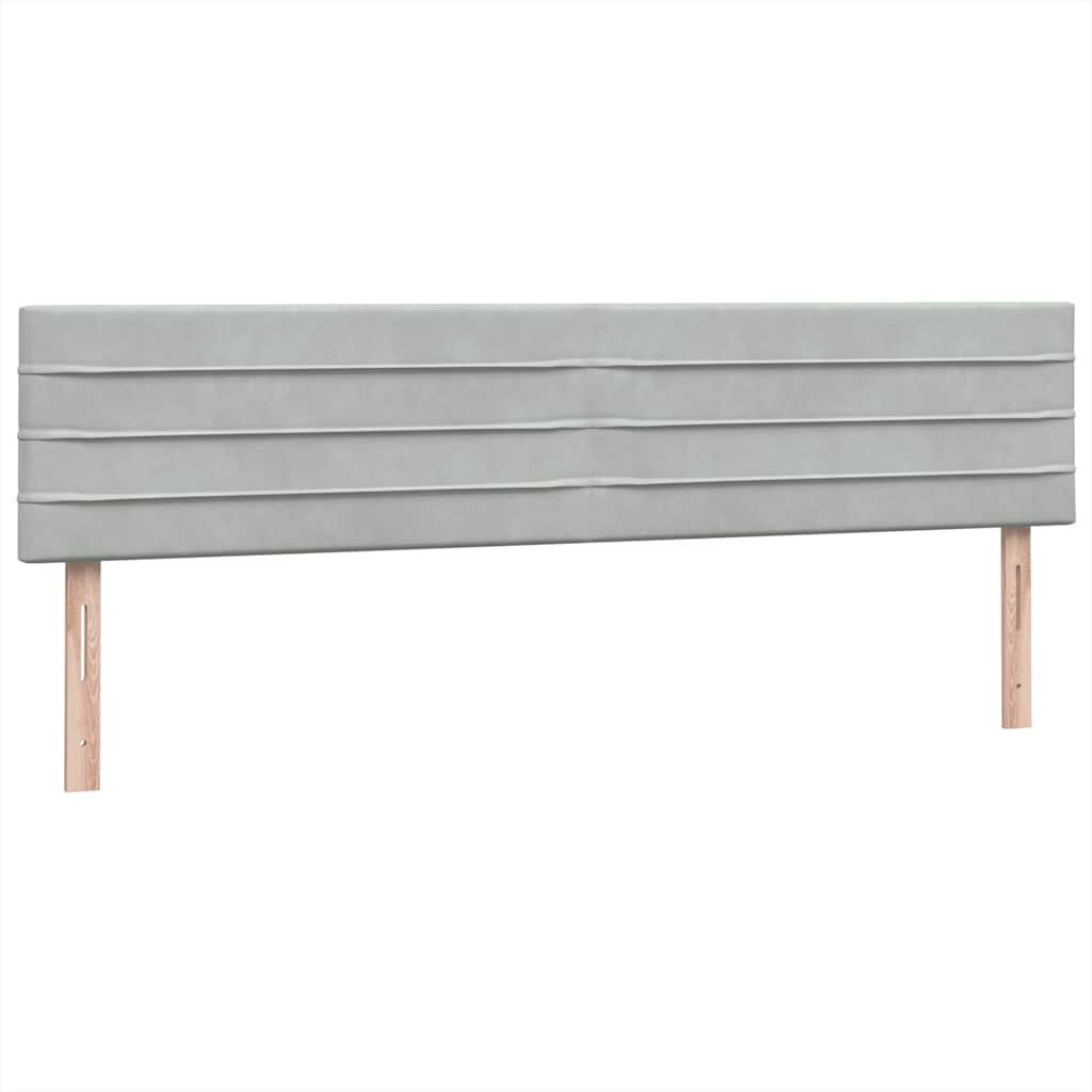 Boxspring met matrassen fluweel lichtgrijs 180x210 cm
