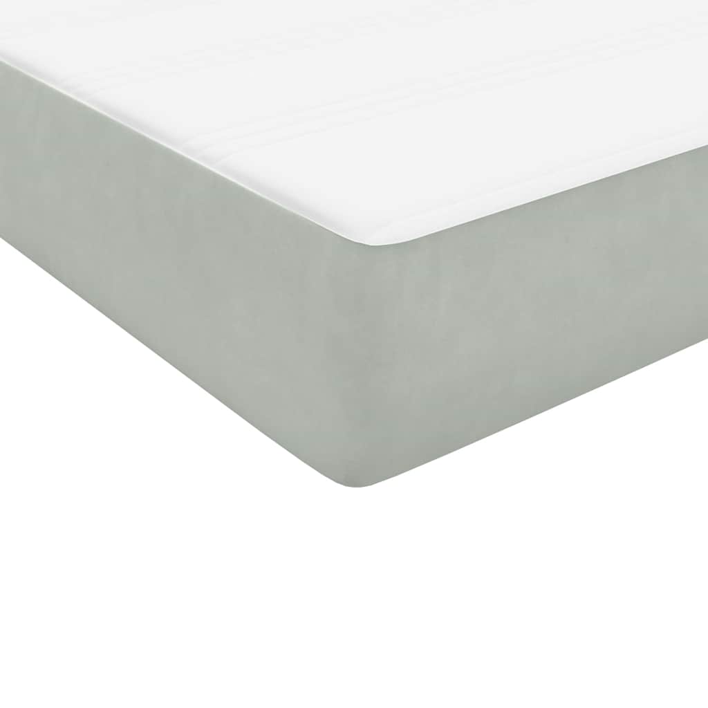 Boxspring met matrassen fluweel lichtgrijs 180x210 cm