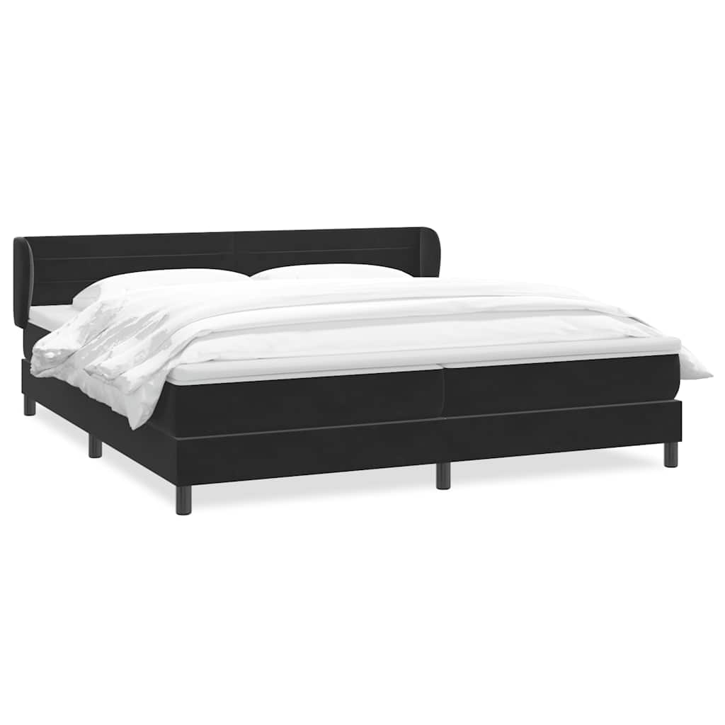 Boxspring met matrassen fluweel zwart 180x210 cm