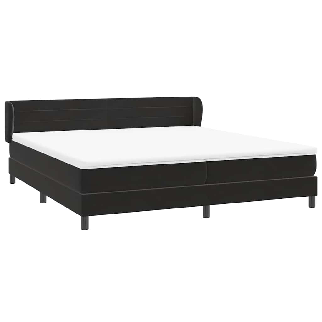 Boxspring met matrassen fluweel zwart 180x210 cm