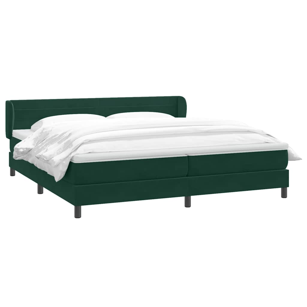 Boxspring met matrassen fluweel donkergroen 180x210 cm