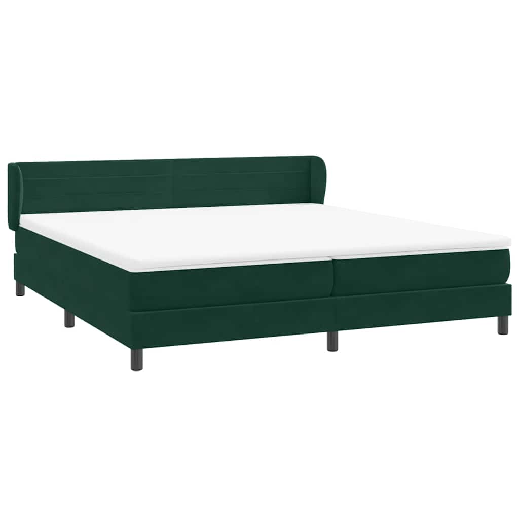 Boxspring met matrassen fluweel donkergroen 180x210 cm