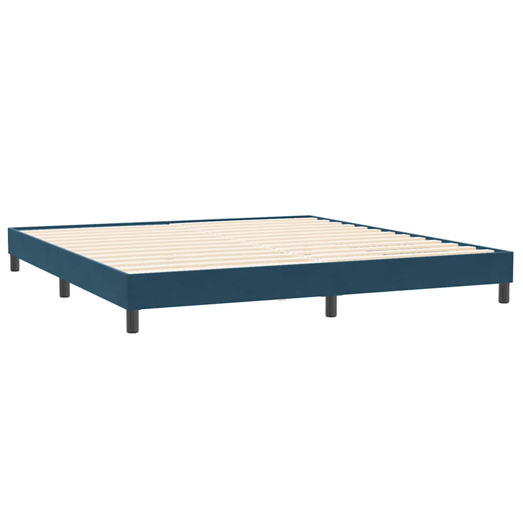 Boxspring met matrassen fluweel donkerblauw 180x210 cm