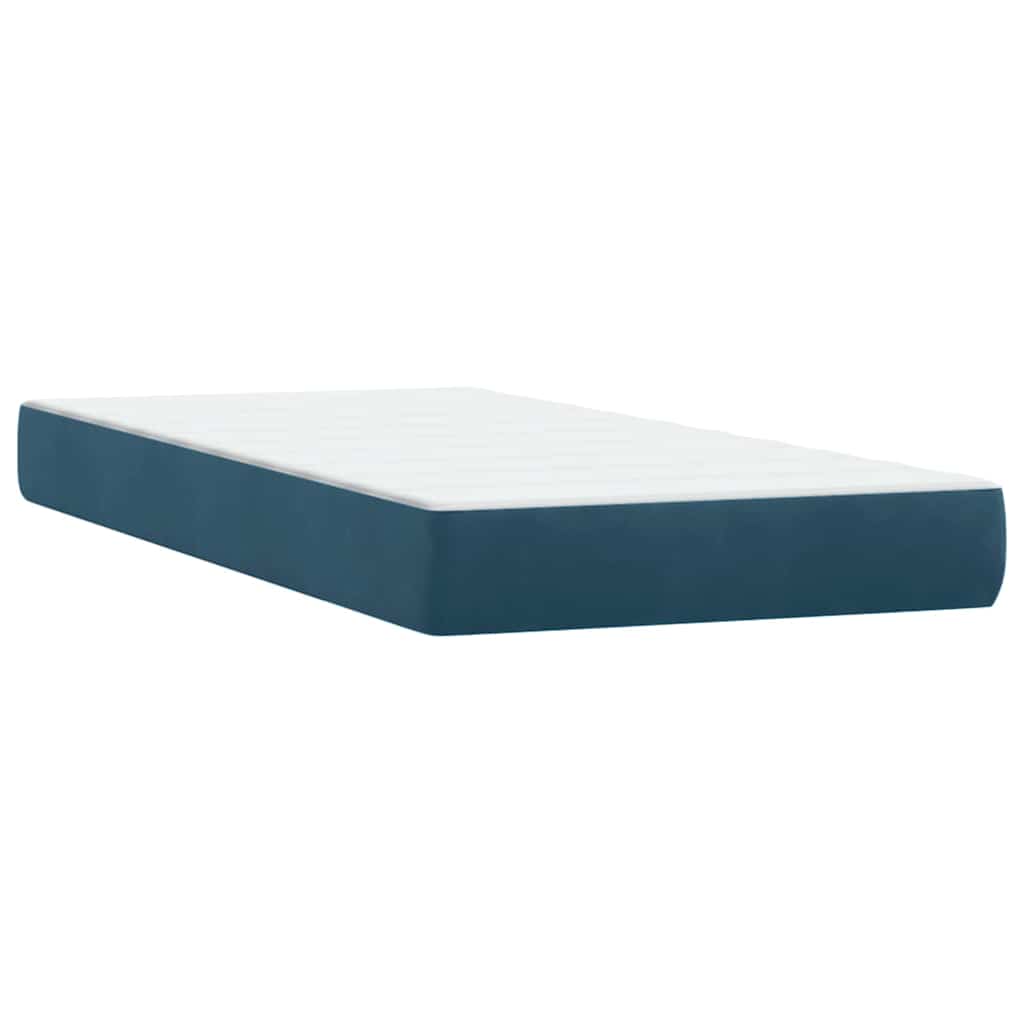 Boxspring met matrassen fluweel donkerblauw 180x210 cm