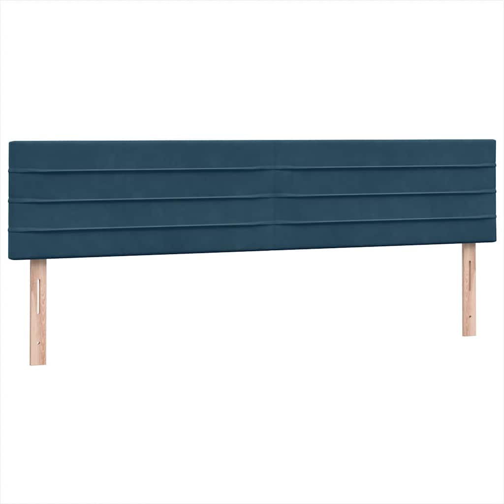 Boxspring met matrassen fluweel donkerblauw 180x210 cm