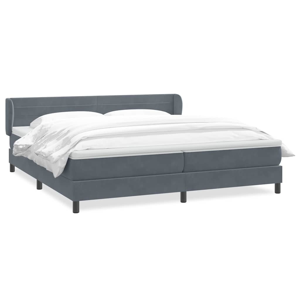Boxspring met matrassen fluweel donkergrijs 200x210 cm