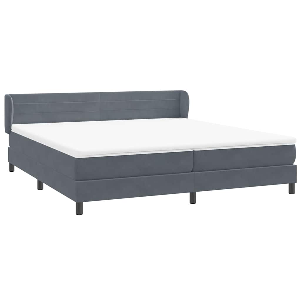 Boxspring met matrassen fluweel donkergrijs 200x210 cm