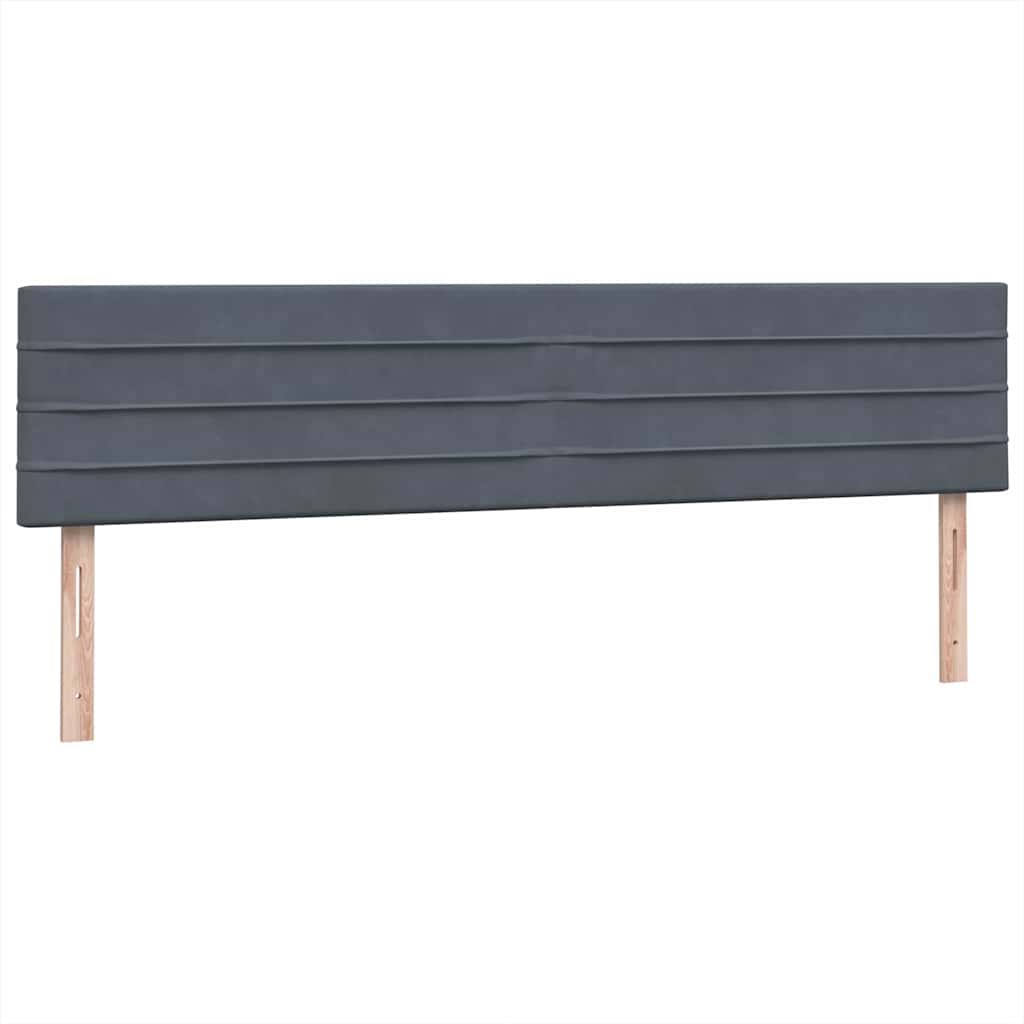 Boxspring met matrassen fluweel donkergrijs 200x210 cm