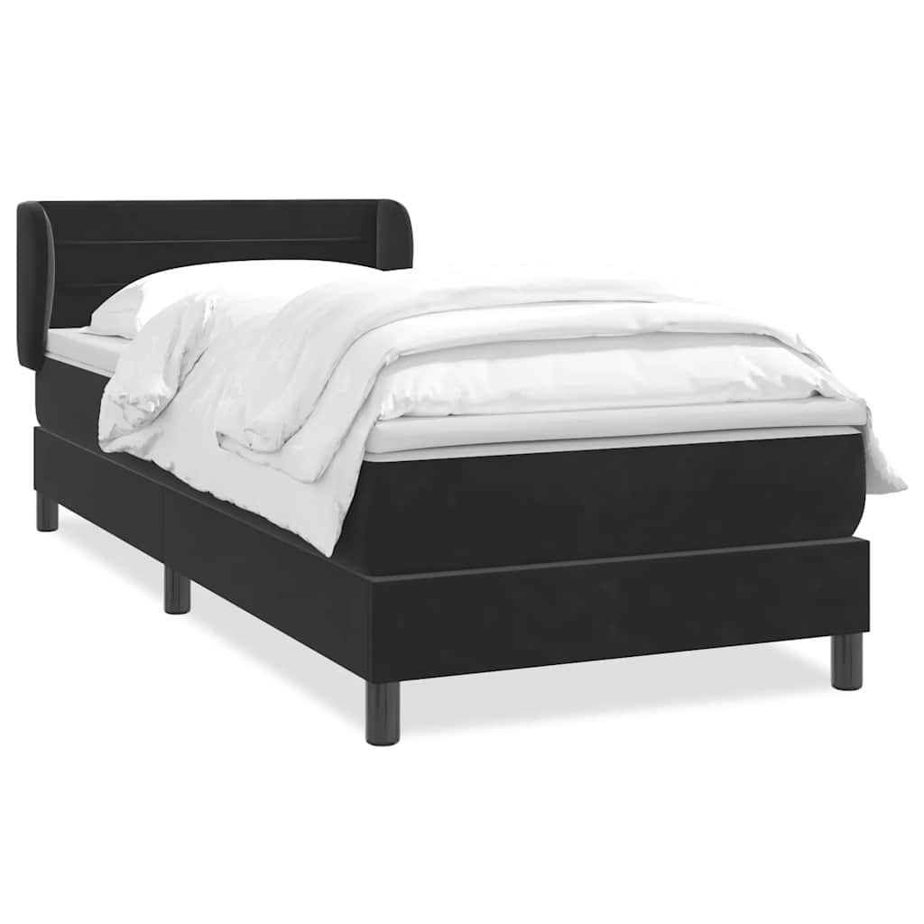Boxspring met matras fluweel zwart 80x220 cm is nu te koop bij PeponiXL, paradijselijk wonen!