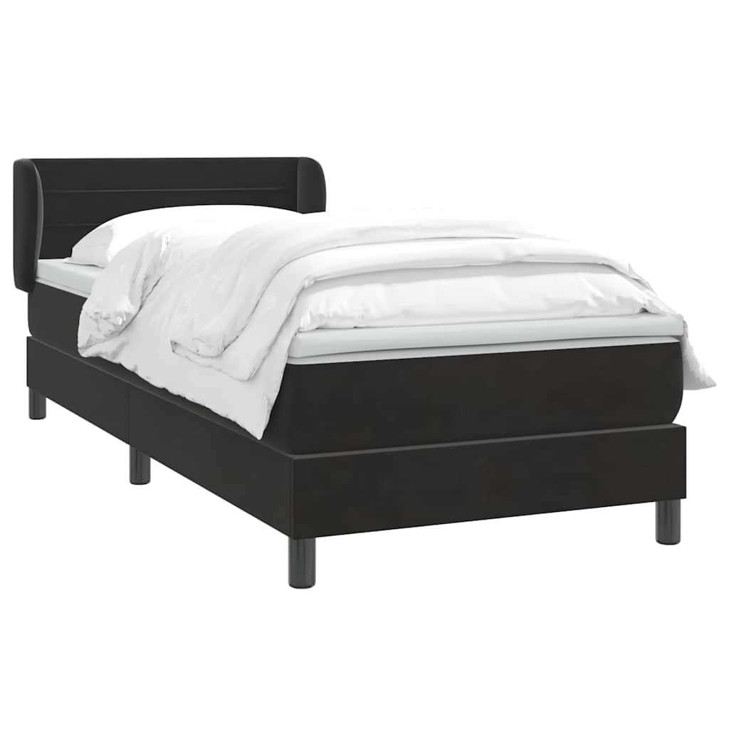 Boxspring met matras fluweel zwart 80x220 cm is nu te koop bij PeponiXL, paradijselijk wonen!