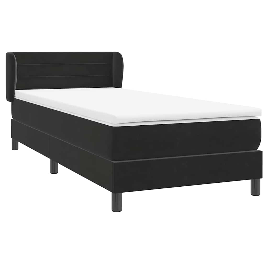 Boxspring met matras fluweel zwart 80x220 cm is nu te koop bij PeponiXL, paradijselijk wonen!